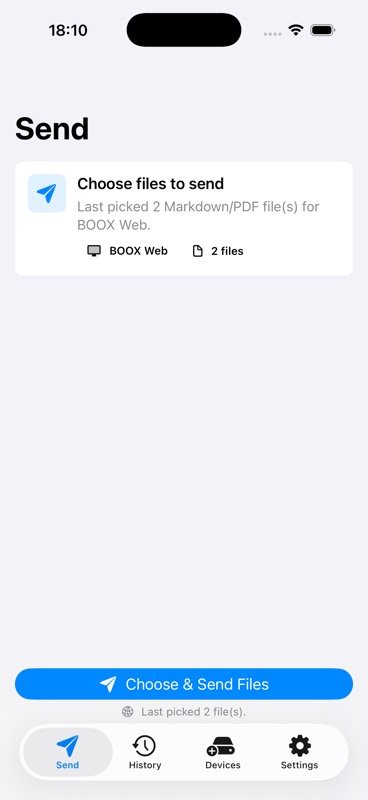 InkDock iPhone send screen